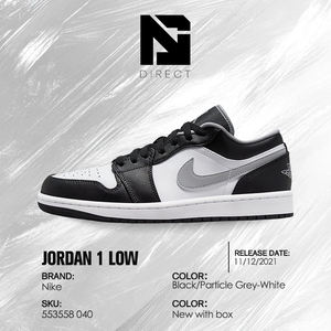 Air Jordan 1 Low 'Negro Gris Medio' Dropshipping, Zapatillas Deportivas de Alta Calidad con Cordones, Antideslizantes, de Diseño Elegante - Product Image 6