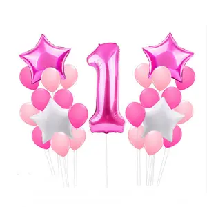 Hersteller hohe qualität 1st rosa Ersten geburtstag liefert ballon für mädchen baby party dekoration