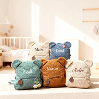 Sac à dos en peluche douce pour enfants, ours en peluche personnalisé avec broderie de nom, sac d'école pour tout-petits, vente en gros