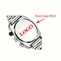 Personalisieren Sie Ihr Logo Hochwertige Herren-Quarzuhr mit Metallarmband Wasserdicht Lässiges Business-Design Quadratisches Zifferblatt Neuerscheinung