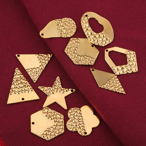 Hình học hoa thả trái tim Vòng charm kết nối thép không gỉ mặt dây cho DIY bông tai vòng cổ đồ trang sức làm - Product Image 1