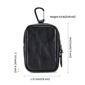 Dujiang Genuine Leather Coin <b>Purse</b> <b>Small</b> Hanging Key Bag Unisex Waist Pack Solid Color Spring 2023 - Product Image 4