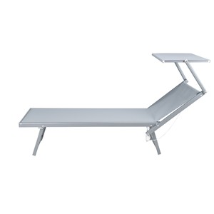 Tumbona de Marca Propia con Estructura de Aleación de Aluminio Gris Oscuro y Parasol, Silla de Piscina para Exteriores 180x60x76x38cm - Product Image 3