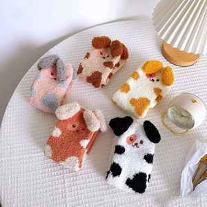 Nouveau produit en promotion : Chaussettes Purin Corail de haute qualité <span class=keywords><strong>pour</strong></span> femme et fille, 5 couleurs, motif animal mignon, respirantes, épaisseur standard - Product Image 2