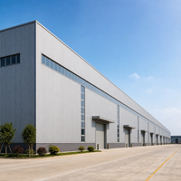 Atelier en structure métallique préfabriquée durable, entrepôt métallique à travée libre résistant aux intempéries, garage de stockage, bâtiment industriel