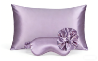 Ensemble de taies d'oreiller en soie de mûrier 100% pure de luxe avec boîte cadeau, taie d'oreiller en soie et masque pour les yeux