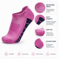 Chaussettes de sport basses en maille respirantes avec soutien de la voûte plantaire, personnalisables avec logo, faible MOQ, pour la course, la gym, l'entraînement, le tennis, décontractées, pour hommes et femmes