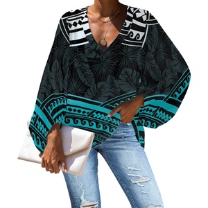 Camicette polinesiane da donna <span class=keywords><strong>e</strong></span> camicette da donna taglie forti di design hawaiane a motivi floreali a maniche lunghe camicette da donna <span class=keywords><strong>eleganti</strong></span> - Product Image 3