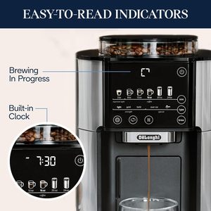 Cafetière DL-13 True Brew avec moulin intégré en acier inoxydable, <span class=keywords><strong>pour</strong></span> une portion individuelle de 8 à 24 oz, <span class=keywords><strong>café</strong></span> chaud ou glacé <span class=keywords><strong>pour</strong></span> la maison - Product Image 2