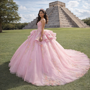 6951 Royal Sweetheart Floral <b>Flower</b> Pink Crystal <b>Sweet</b> 16 Girls Anos Xv Quinceanera Dresses - Product Image 1