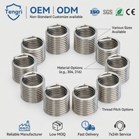 Tengri 304 Stainless Steel Metric Wire Thread Inserts M3-M10 1D/15D Thread Repair Sleeves for Industrial Fastening