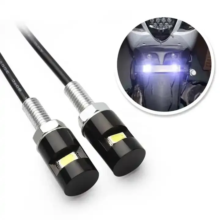 Motorcycle Number License Plate Lights 1Pair Car 12V LED 5630 SMD Auto Tail Front Screw Bolt Bulbs Lamps Light Source