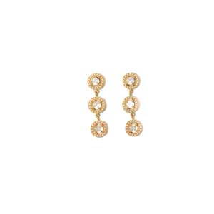 Boucles d'oreilles pendantes tendance en acier inoxydable 316L avec placage or PVD, durables et résistantes - Product Image 1