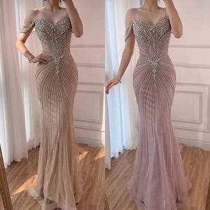 Abito da sera a sirena Serene Hill LA73128A color nude 2026, elegante abito da festa formale con perline e spalle scoperte <span class=keywords><strong>per</strong></span> <span class=keywords><strong>donna</strong></span> - Product Image 6