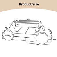 Sofá Modular Infantil de 10 Piezas con Forma de Coche, Espuma de Alta Densidad, Suave, para Comedor, Directo de Fábrica con Certificación BSCI y OEKO-TEX