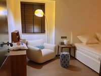 Canapé simple Monden avec accoudoirs, design japonais en tissu, en forme de L, écologique, pour villa, appartement, salon, chambre, bureau