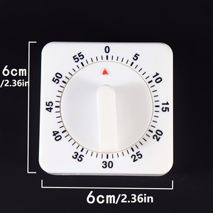 Temporizador mecánico de cocina de 6 cm, 60 minutos, cuadrado, con péndulo, sin necesidad de pilas, para gestión del tiempo de estudio, cocina, comedor, reloj recordatorio - Product Image 3