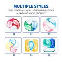 Capsules de lessive écologiques jetables biodégradables longue durée parfumées multi-chambres liquides en poudre haute activité