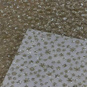 قماش شاوشينغ بنجدا من النايلون والبوليستر ، تواء بورش بنمط يتدفقون ، قماش مطرز من التول الشبكي لفساتين - Product Image 4