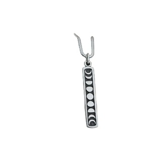 Collana con ciondolo con fasi lunari verticali <span class=keywords><strong>luna</strong></span> <span class=keywords><strong>calante</strong></span> gioielli celesti in acciaio inox lucidato - Product Image 1