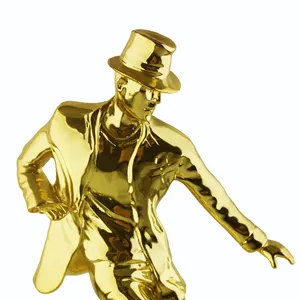 कस्टम माइकल जैक्सन प्रतिमा ट्राफियां नृत्य मूर्तियों पुरस्कार ट्रॉफी