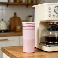 Nouvelle tasse à café de voyage moderne à double paroi avec manchon en silicone, 500 ml, gobelet à café en acier inoxydable isolé sous vide avec couvercle