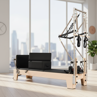 MJD W23A Dayanıklı Akçaağaç Pilates Reformer Yarı Yüksek Kuleli İki'si Bir Arada Çok Fonksiyonlu Yoga ve Fitness Sistemi