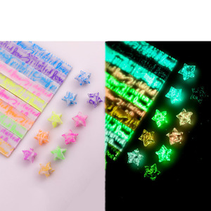 Bandes de papier origami lumineuses pour étoiles, bandes de papier étoiles colorées, bandes de papier origami étoiles scintillantes, papier pliable coloré pour décoration - Product Image 4
