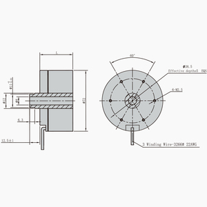Motore Brushless PrimoPal OEM 72mm 48V 100W Outrunner BLDC 2N.m con Albero Cavo e Rotore Esterno - Product Image 3