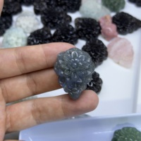 Venta al por Mayor de Mini Esculturas de Flores Ruyi de Cristal Natural, Figuritas Florales de Piedras Preciosas, Decoración de Rejilla de Cristal, Feng Shui, Manualidades de Lujo
