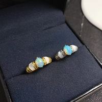Exquis Vintage S925 bague en argent Sterling 5mm * 7mm opale naturelle doigt complet à la mode bijoux fins pour les fêtes d'anniversaire