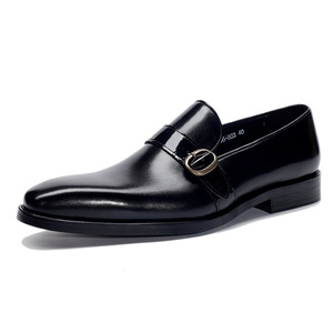 Mocassins pour hommes en cuir de vachette véritable, style décontracté chic, à bout carré, respirants, semelle extérieure en caoutchouc durable, à enfiler, pour le bureau et la carrière - Product Image 5