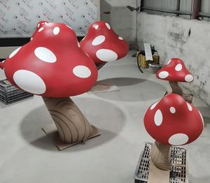 Sculpture de <span class=keywords><strong>champignon</strong></span> de dessin animé en fibre de verre pour extérieur, décoration de statue, fabrication directe d'usine - Product Image 4
