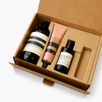 Plateau en pulpe moulée sur mesure, biodégradable, pressé à sec, emballage haut de gamme en pulpe recyclée pour flacon de cosmétique, soin de la peau et crème pour les yeux