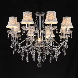 Venta al por mayor luz de techo lámpara de vela Europea sala de estar mesa de pastel gota de lluvia collar de cristal araña - Product Image 4