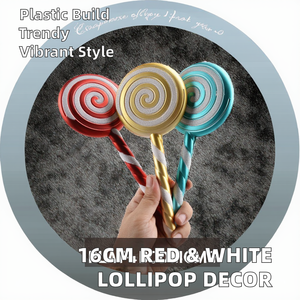 SuperZ M2264 16cm Long Red <b>White</b> Cartoon Candy Simulation Lollipop Ornament Plastic Animated New Year <b>Christmas</b> <b>Tree</b> Decorations - Product Image 3