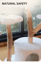 Arbre à chat à 3 niveaux - Base en panneau E1, corde en jute et sisal de 4 mm, tapis en peluche et en rotin de 350 g/m², aire de jeux multi-niveaux