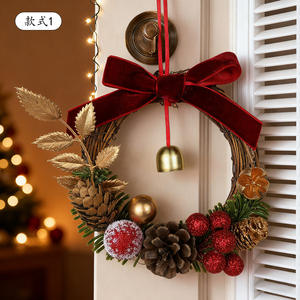 Nuevo Adorno Navideño <span class=keywords><strong>ELIM</strong></span>, Colgante para Coche, Decoración para Puerta, Campana Pequeña, Lazo, Escena de Árbol, Diseño de Plástico de 15 cm, Estilo Chino - Product Image 6