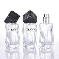 Botol Parfum Kaca Isi Ulang Portabel 30ml Bentuk Kotak, Dapat Dilepas, Semprotan Hidrasi Makeup, Sablon & Ukiran