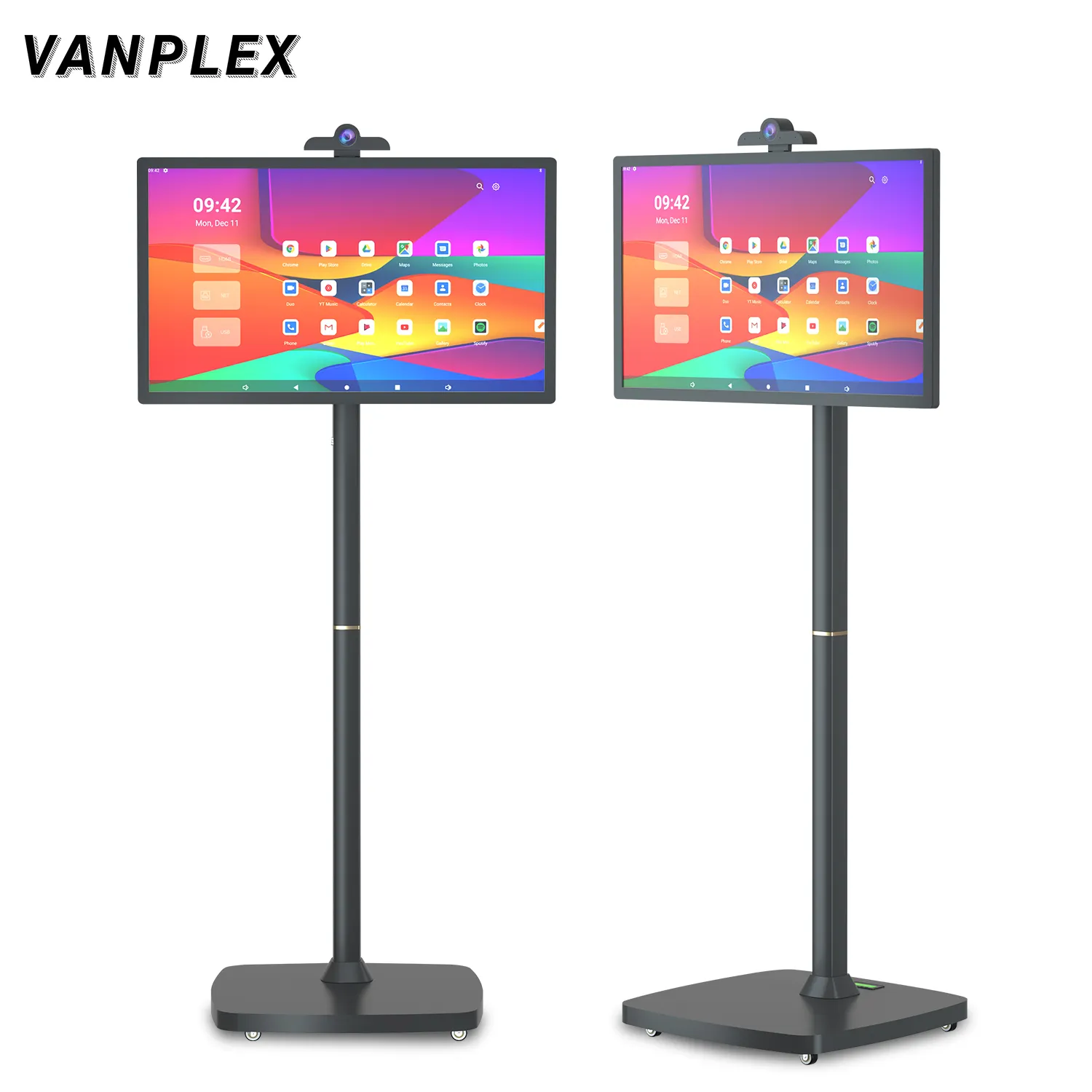 Shenzhen Vanplex Monitor portátil com tela sensível ao toque de 22 polegadas, 24 polegadas e 32 polegadas, monitor de transmissão ao vivo com sistema operacional Android, controle remoto de rotação total