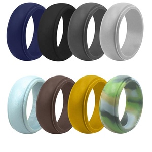 2024 새로운 뜨거운 판매 DIY 8 가지 색상 8mm 너비 남성용 야외 스포츠 실리콘 반지 - Product Image 1