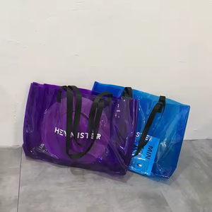 Bolso de compras de hombro impermeable de PVC Morado para mujer con logotipo personalizado Estilo de moda China - Product Image 3