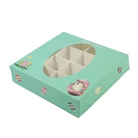 16 rejillas de conejo de Pascua, corazón hueco transparente, caja de Chocolate con ventana transparente, caja de embalaje de dulces para decoración de fiesta de Pascua