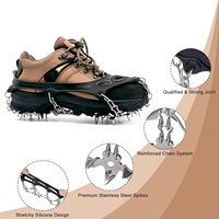 19 crampons antidérapants en acier inoxydable pour la neige, portables, pour l'escalade, la randonnée, l'alpinisme, le jogging