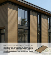 Revêtement mural composite co-extrudé WPC, grain de bois, panneau de bardage extérieur pour façade de maison, bâtiments de jardin et décoration extérieure