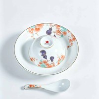Services de table en porcelaine chinoise à motif végétal, réutilisables et écologiques, assiettes et plats neufs de haute qualité pour la maison, cadeau de pendaison de crémaillère