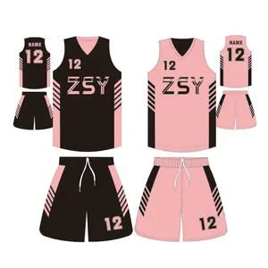 Design Your Own Basketball Wear Sublimation Youth For Man And Woman Reversible Basketball Uniform Set Custom Basketball Jersey