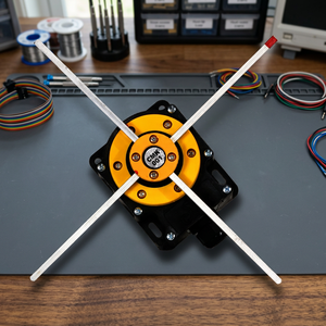 Interruptor Rotatorio PLC CMK 001 C Rail Amarillo y Negro con Cuatro Varillas Metálicas y Punta Roja, Comunicación Modbus, 240V, Memoria de Datos - Product Image 1