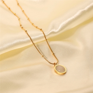 <span class=keywords><strong>Collier</strong></span> Pendentif Œil de <span class=keywords><strong>Chat</strong></span> Vintage en Acier Inoxydable 316L Plaqué Or 18K avec Pierres Opales pour Femme – Tendance et Élégant - Product Image 4