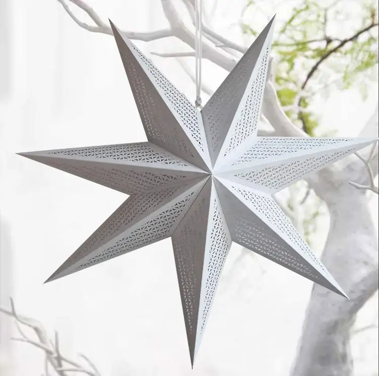 Wedding Birthday Party Supplies 3D DIY Folding Paper Star Christmas Tree Hanging Decoration